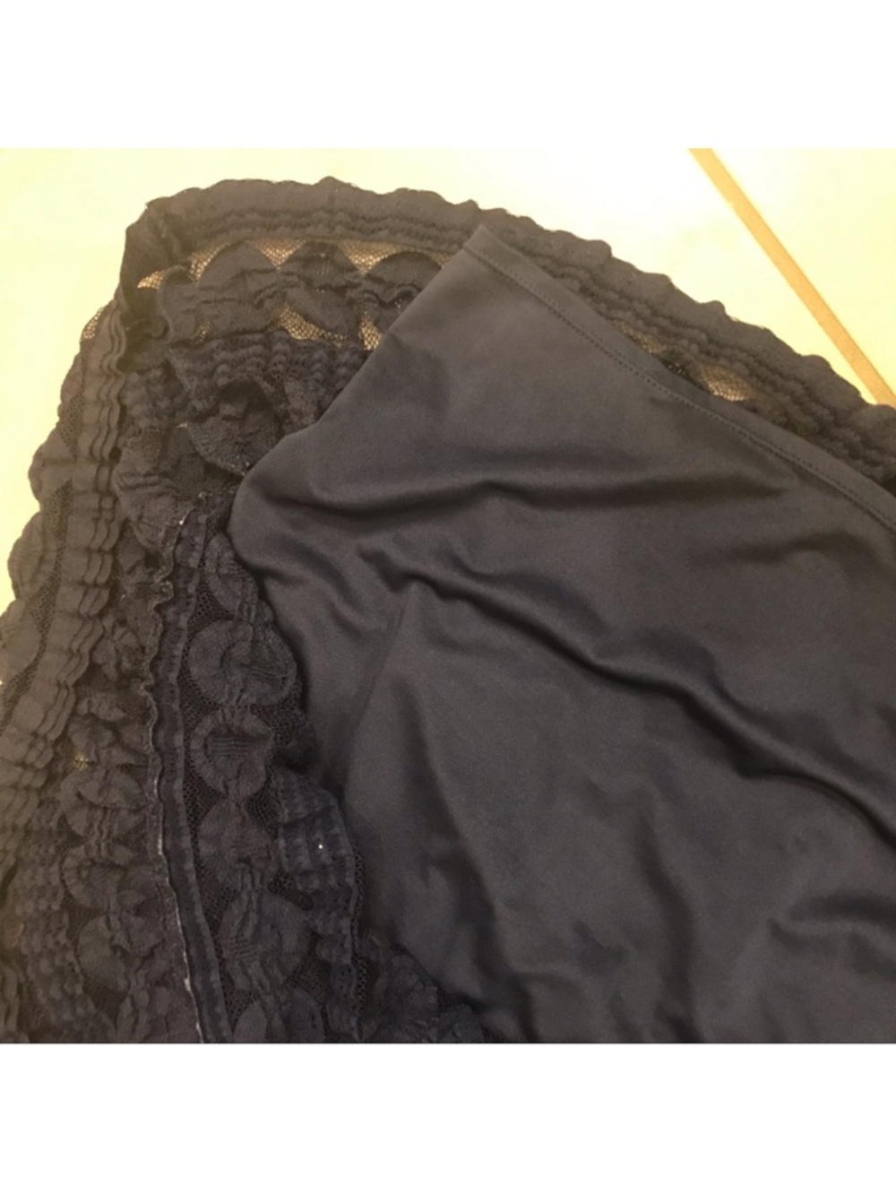 Max Studio Dark Navy Textured Ruffle Scoop Neck Mini Dress Size XS - Picture 6 of 6